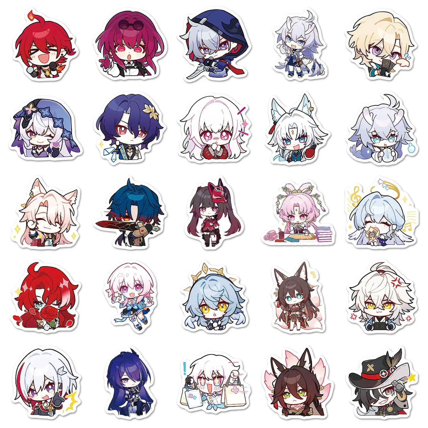 Honkai: Star Rail Q-Version Stickers (10/50pcs) – Waterproof Anime Graffiti Decals for Scrapbooks, Laptops & Gifts