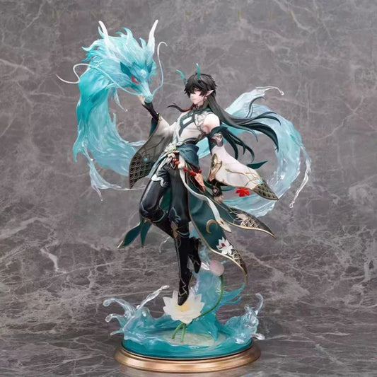 Dan Heng Imbibitor Lunae figure, Honkai Star Rail Dan Heng statue, Honkai figurine resin, anime character statue Dan Heng, Dan Heng Imbibitor Lunae collectible, Honkai Imbibitor Lunae model, Honkai: Star Rail statue, 38cm Dan Heng figure